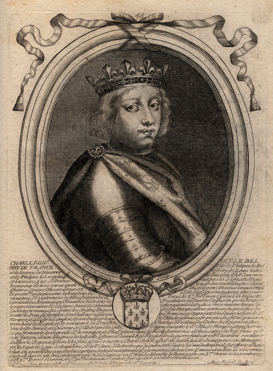 Portræt af Charles IV the Bel (1294 - 1328), konge af Frankrig - Charles IV the Fair