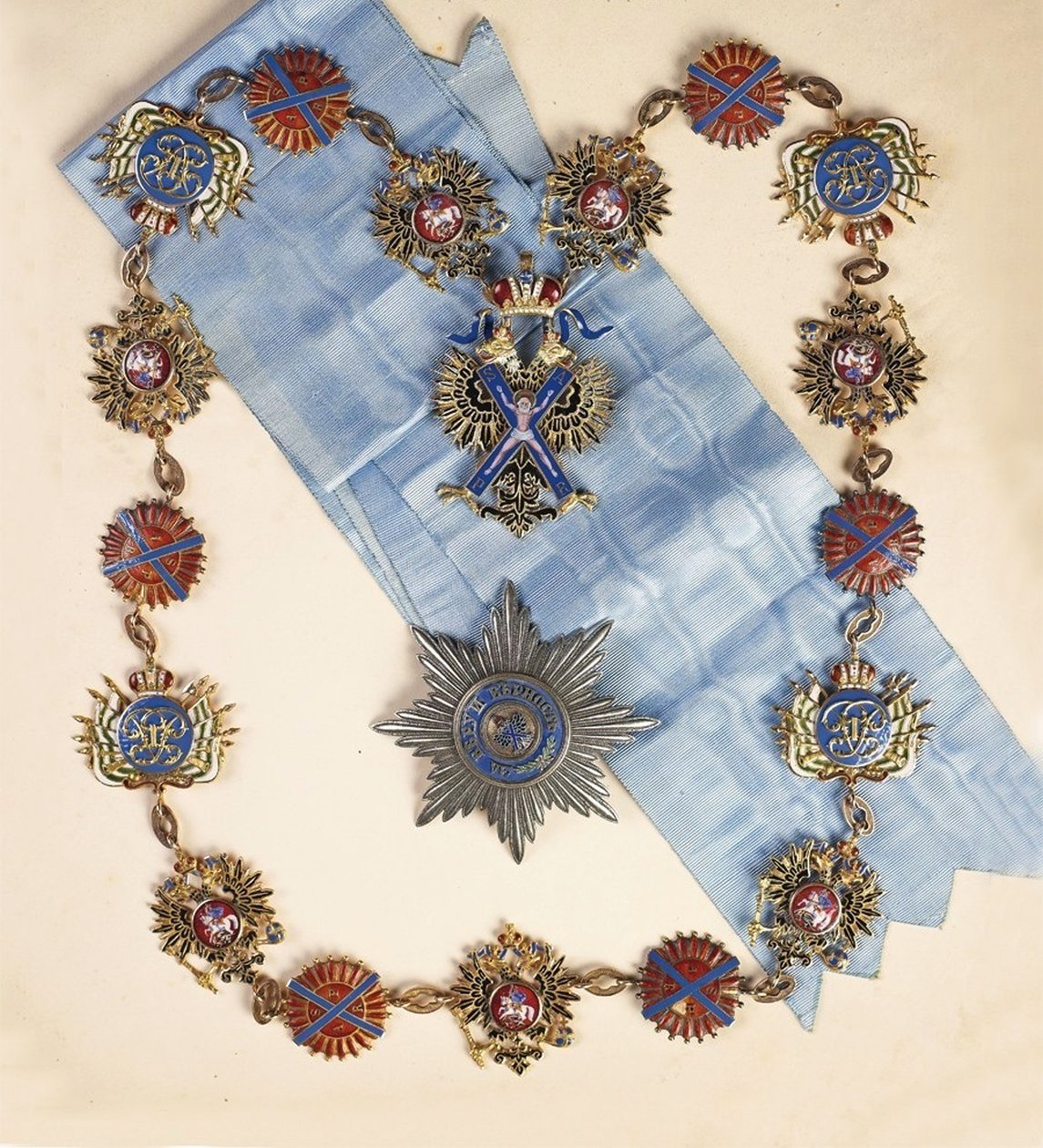 Insignier af St. Andreas Apostlen den Førstekaldede Orden, anden halvdel af det 19. årh. af decorations and medals Orders