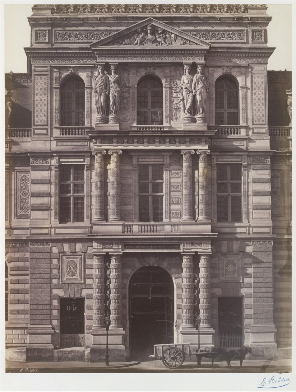 Det kejserlige bibliotek i Louvre af Edouard Denis Baldus