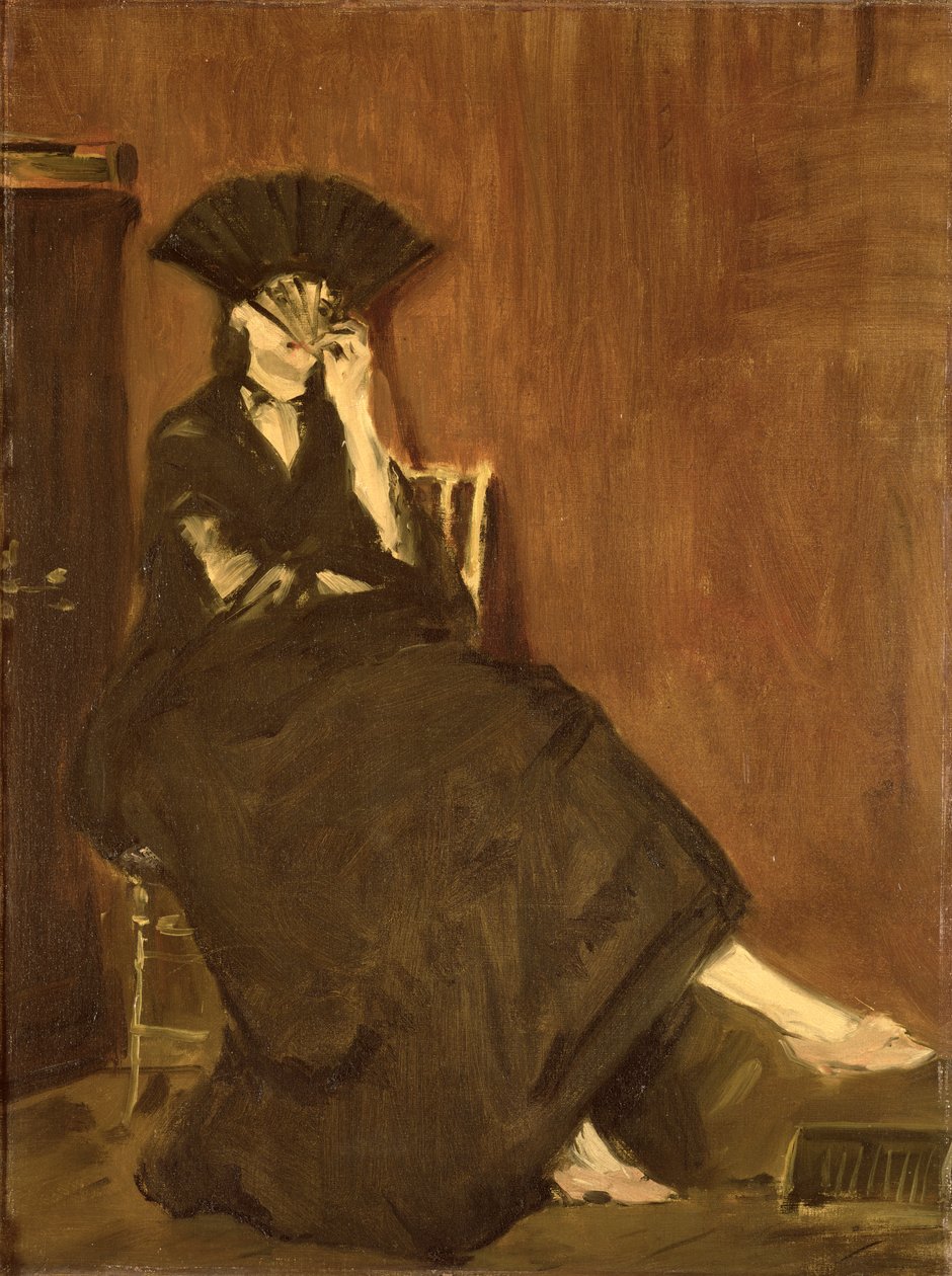 Berthe Morisot (1841-95) med en fan, 1872 af Édouard Manet