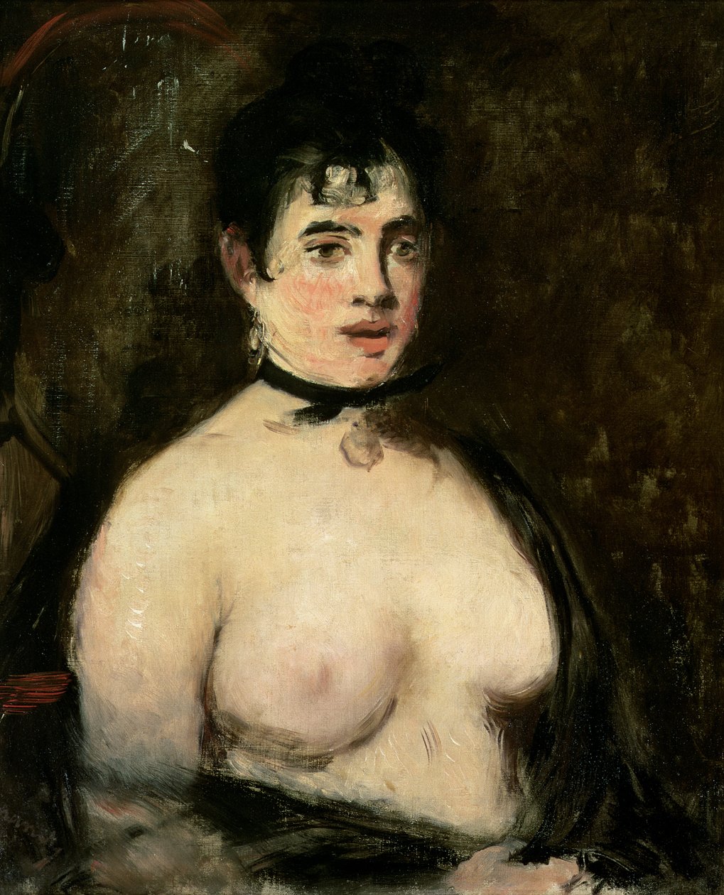 Brunette med bare bryster af Édouard Manet