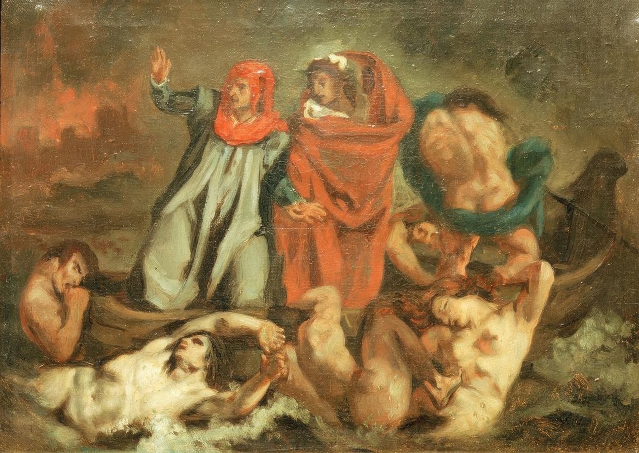 Dante og Virgil i båden af Édouard Manet