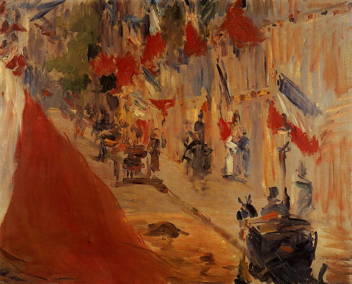 Rue Mosnier med flag af Édouard Manet