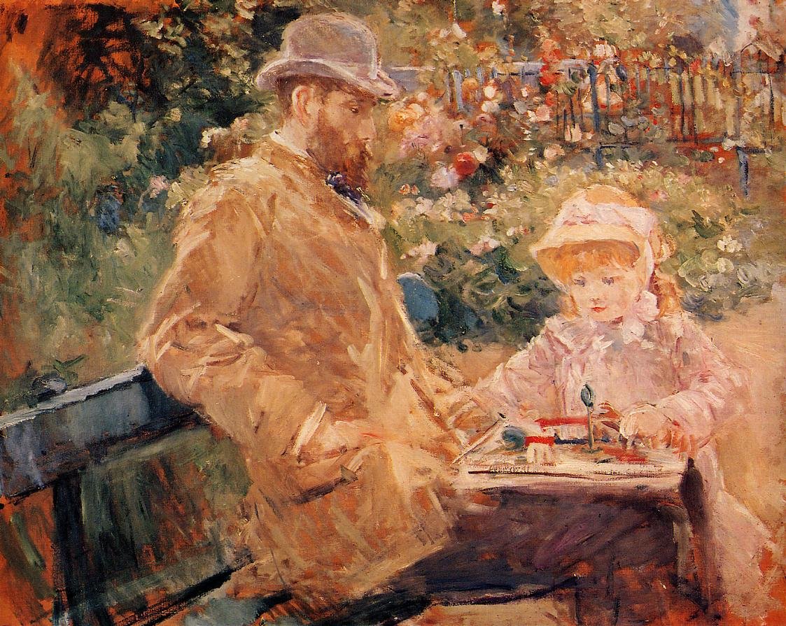 Eugène Manet og hans datter på Bougival af Édouard Manet