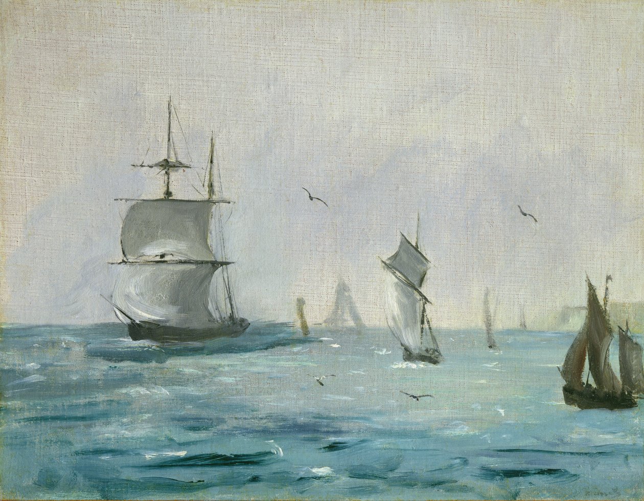 Fiskerbåd ankommer, med vinden bagved, 1864 af Édouard Manet