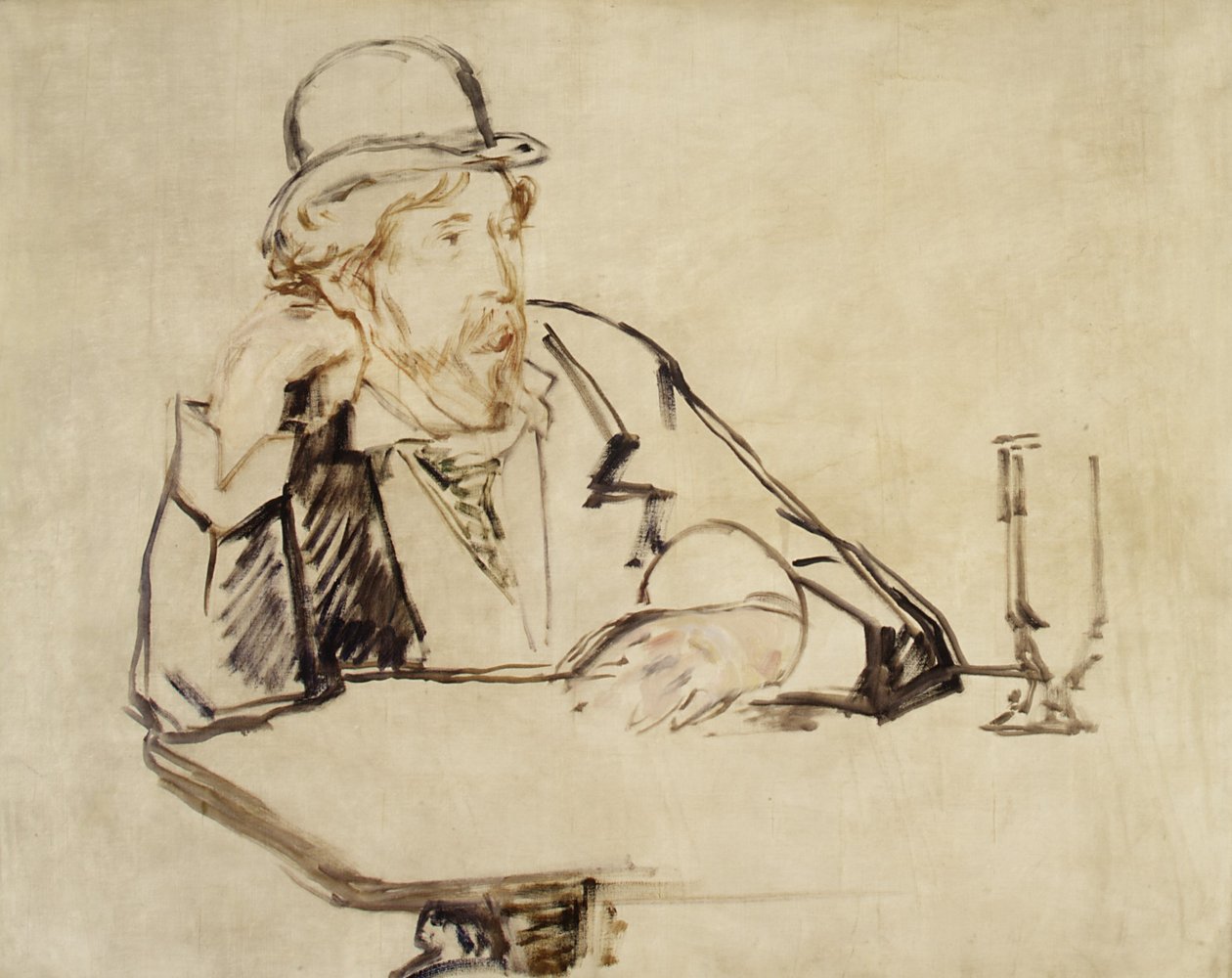 George Moore på en café af Édouard Manet