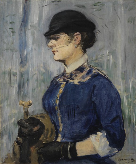 Ung kvinde med rund hat af Édouard Manet