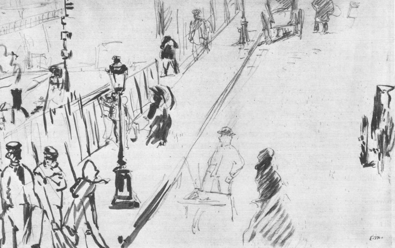 Rue Mosnier med et gaslys af Édouard Manet