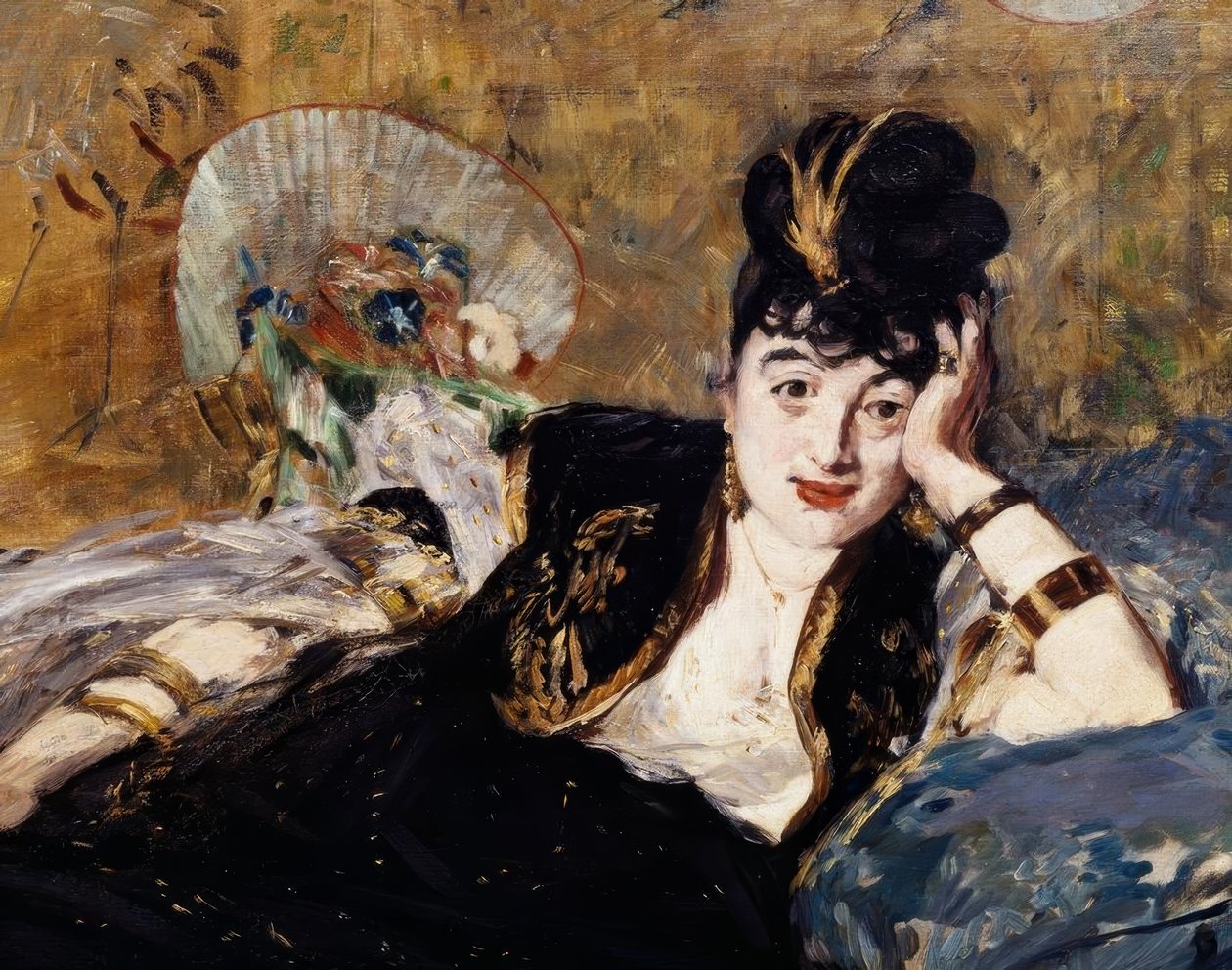 Damen med fansene af Édouard Manet
