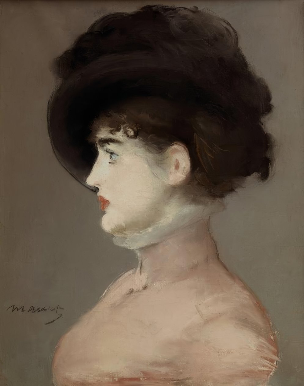 Kvinden i den sorte hat: Portræt af Irma Brunner, La Vien af Édouard Manet