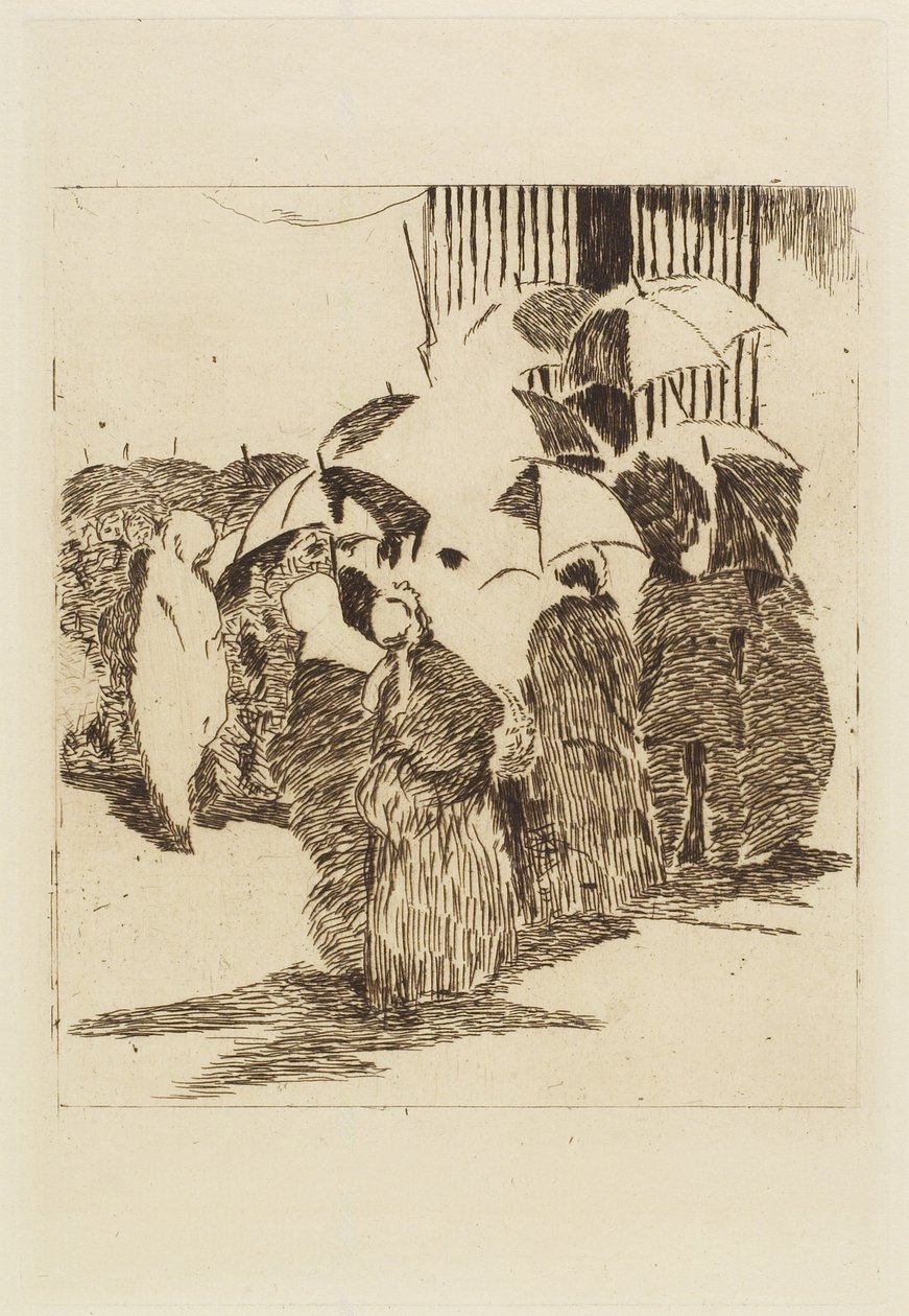 Linje foran slagterbutikken, 1870 af Édouard Manet