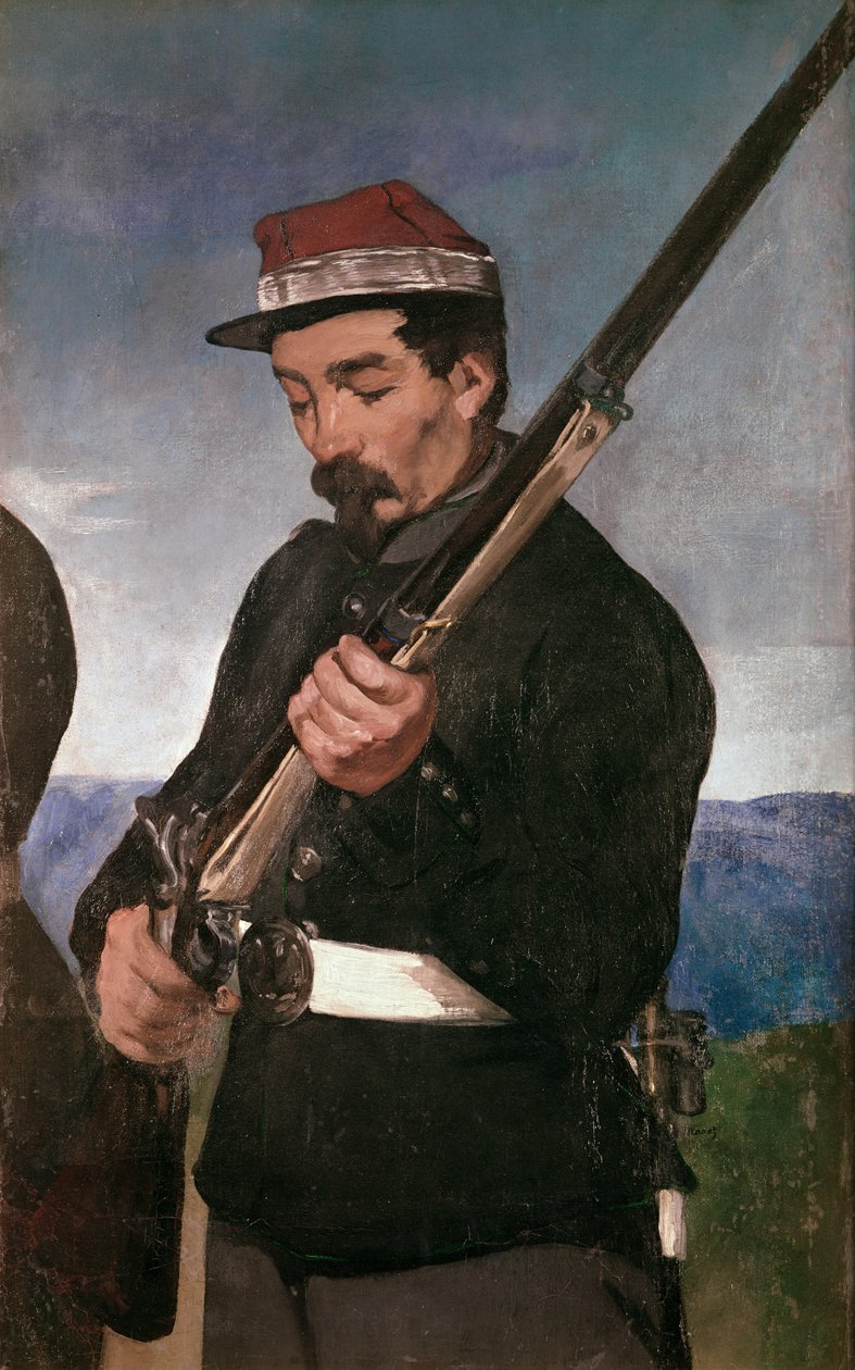 Underofficer holder sin riffel af Édouard Manet