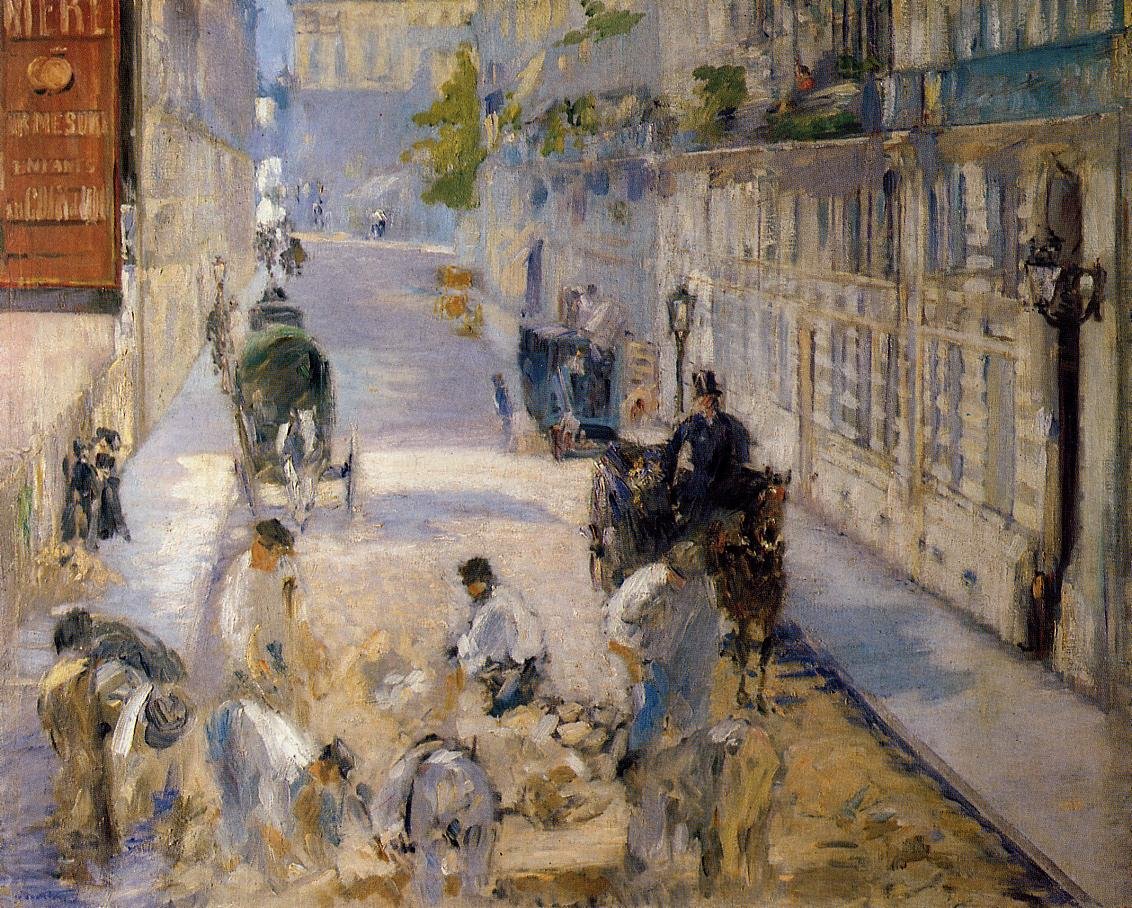 Brolægger på Rue Mosnier af Édouard Manet