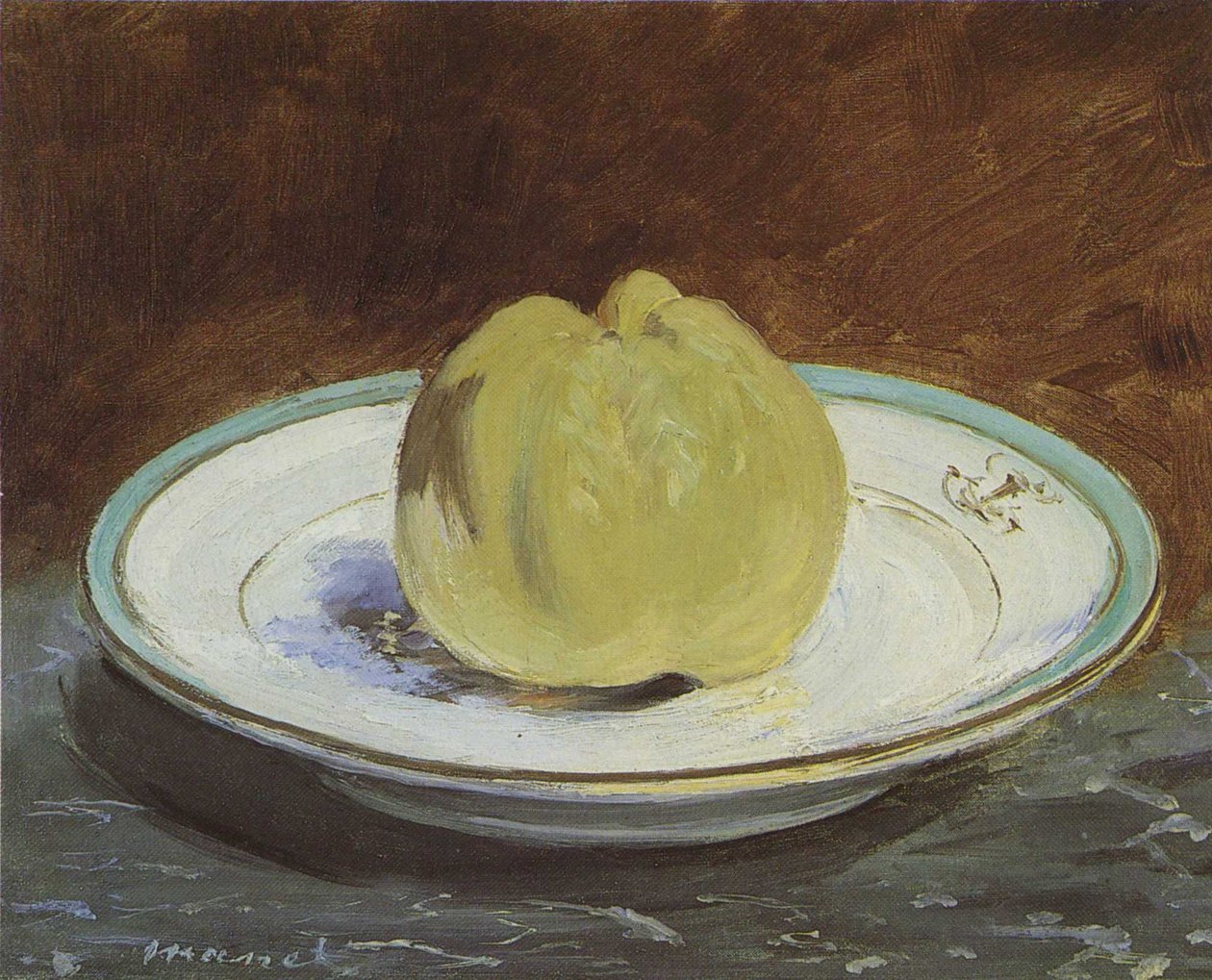 Æble på en tallerken af Édouard Manet