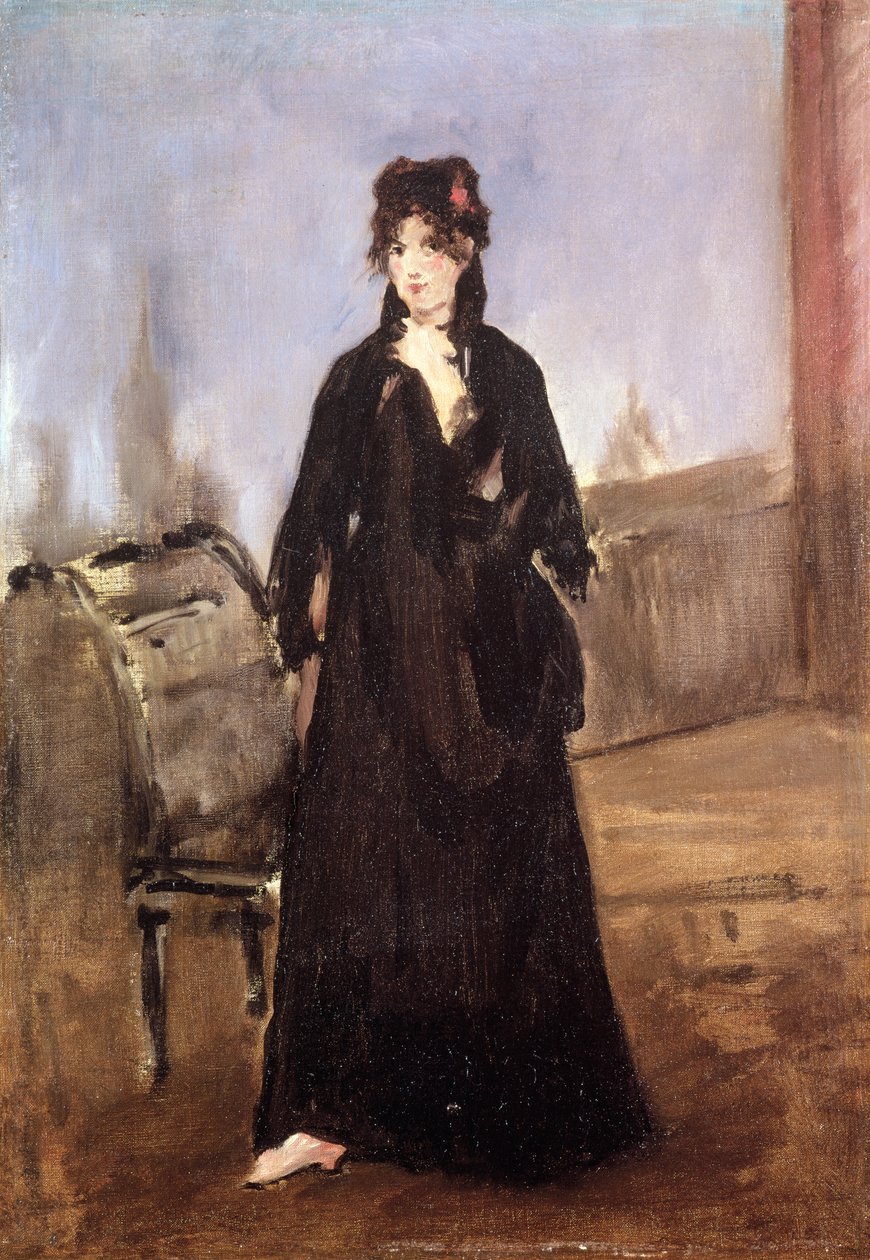 Portræt af Berthe Morisot (1841-95) i lyserøde sko, 1872 af Édouard Manet
