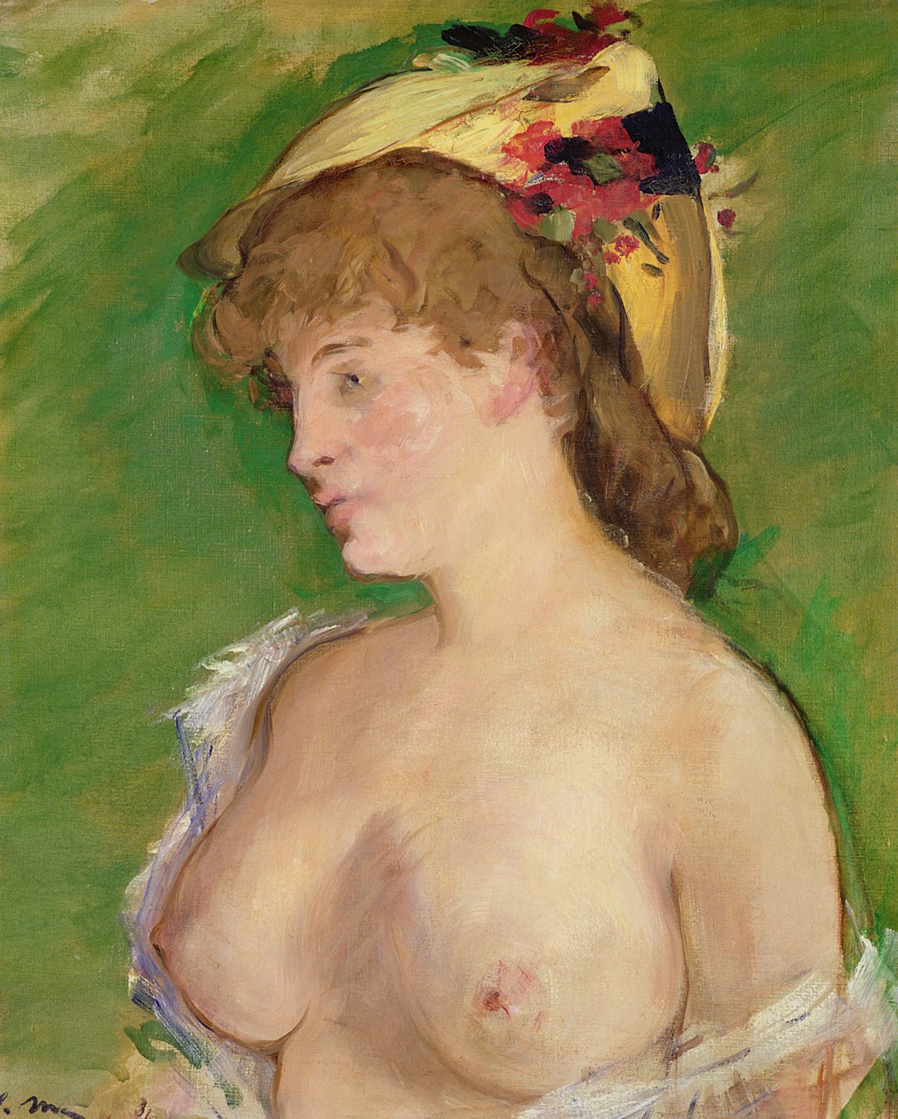 Blondinen med bare bryster, 1878 af Édouard Manet