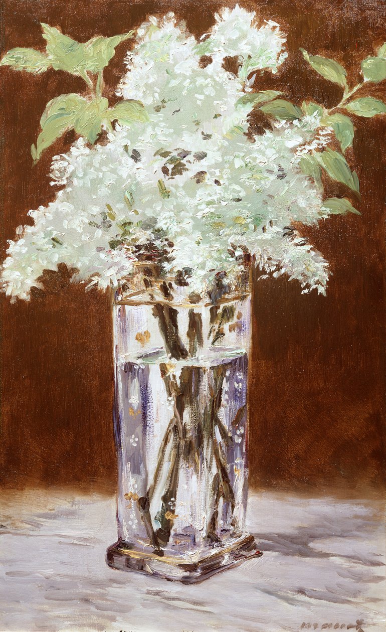 Hvid lilla i en krystalvase, 1882 af Édouard Manet