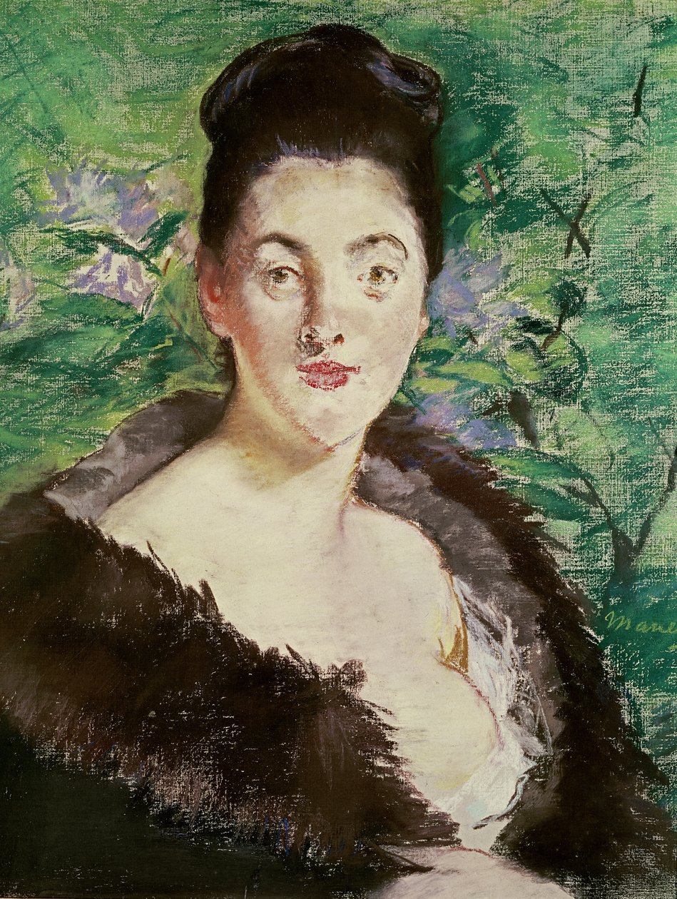 Kvinde i en pelsfrakke (pastel) af Édouard Manet