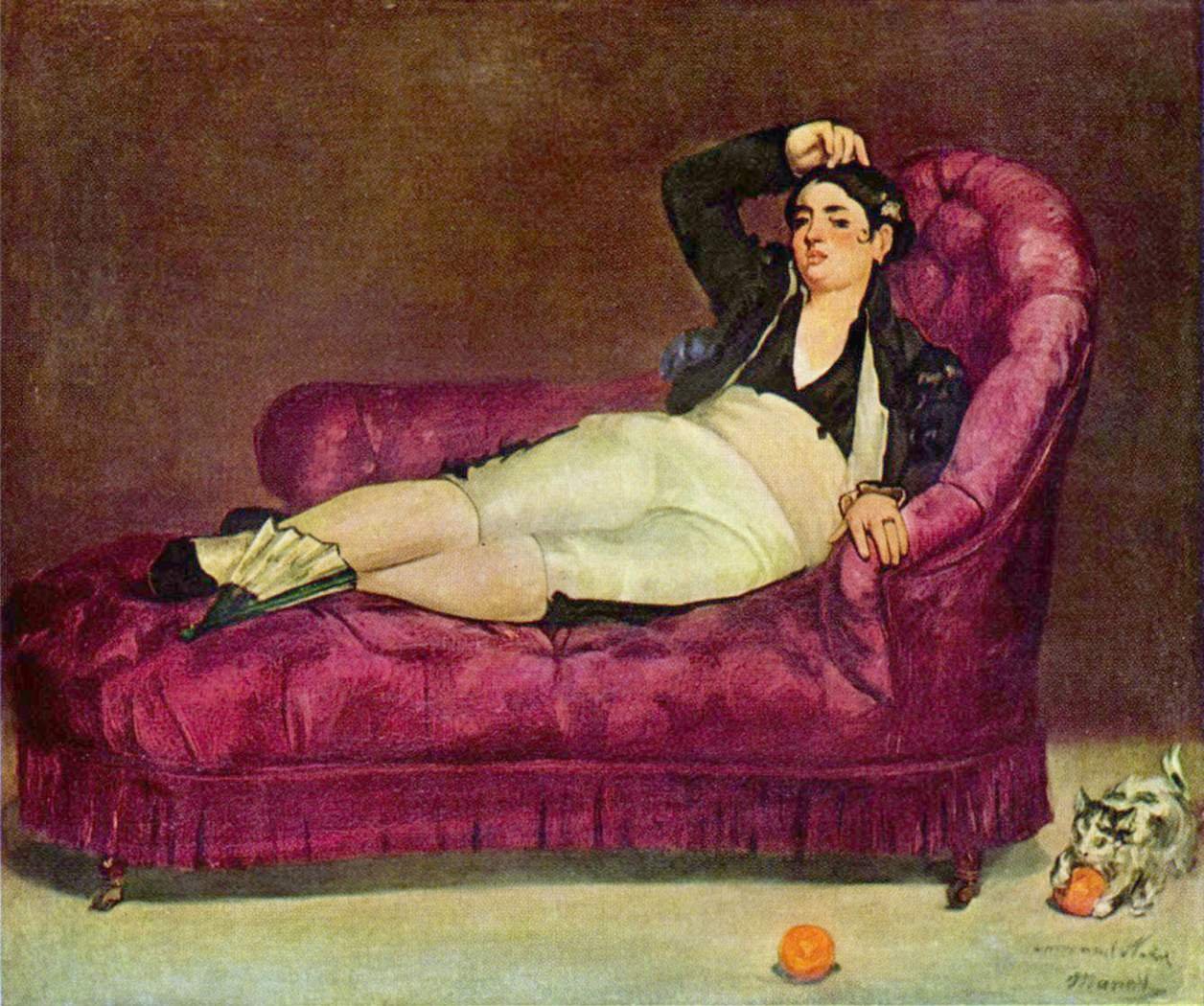 Ung kvinde i spansk klædedragt, liggende af Édouard Manet