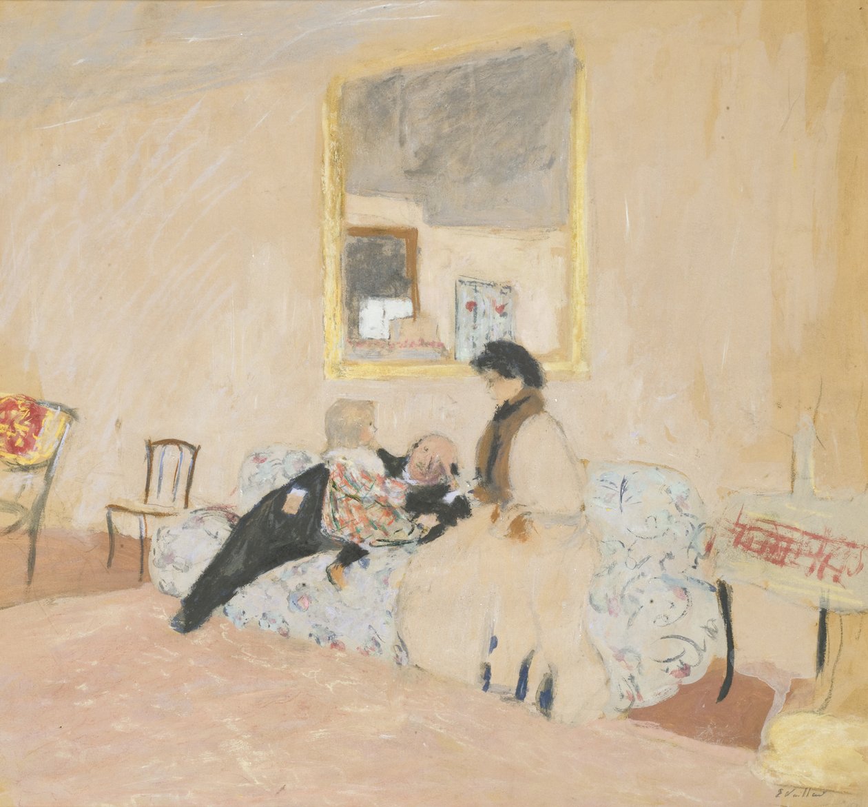 Annette og de besøgende af Edouard Vuillard