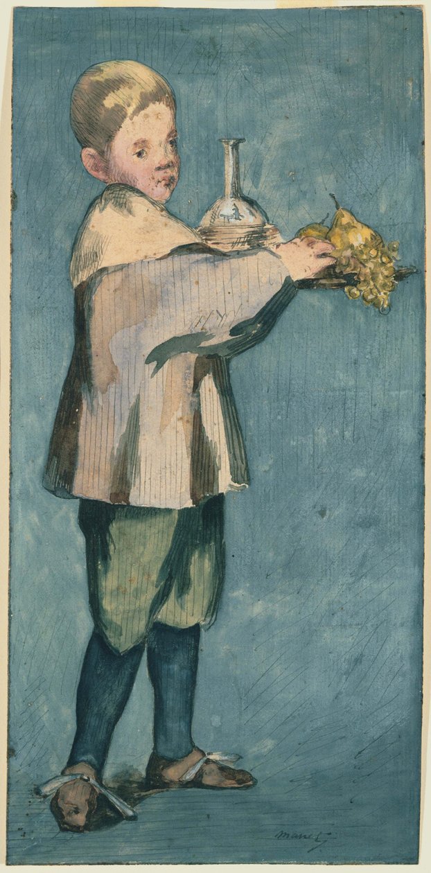 Dreng med en bakke af Édouard Manet