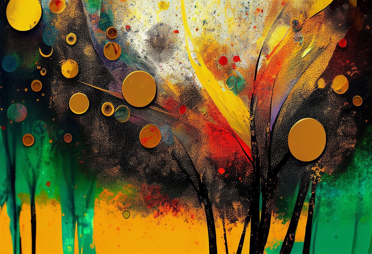 Autumnal Whispers: A Digital Canvas of Abstract Nature af F. Abderrahim