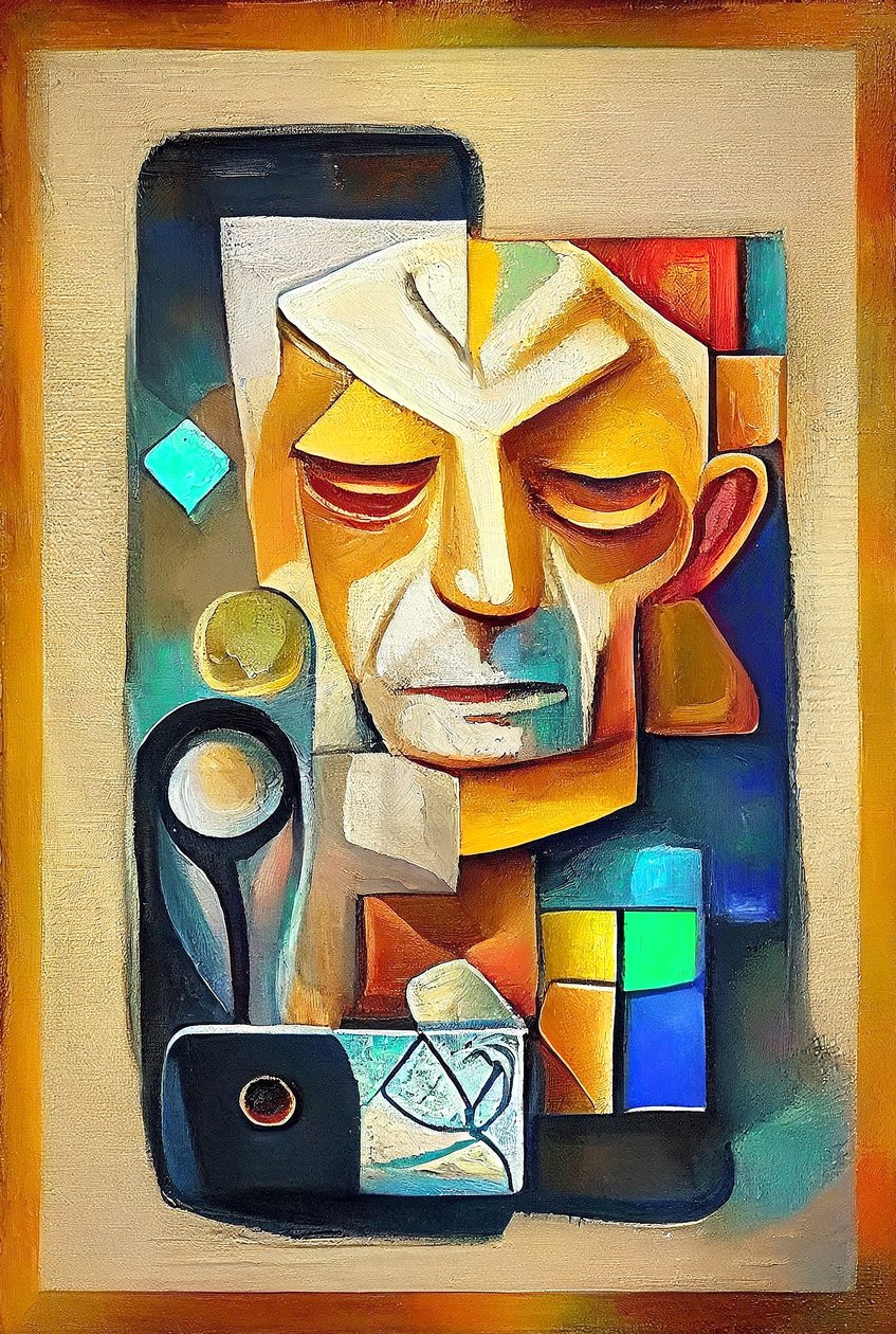 Picasso inspireret kunst, abstrakt surrealistisk maleri, vægkunst print på efterspørgsel af F. Abderrahim