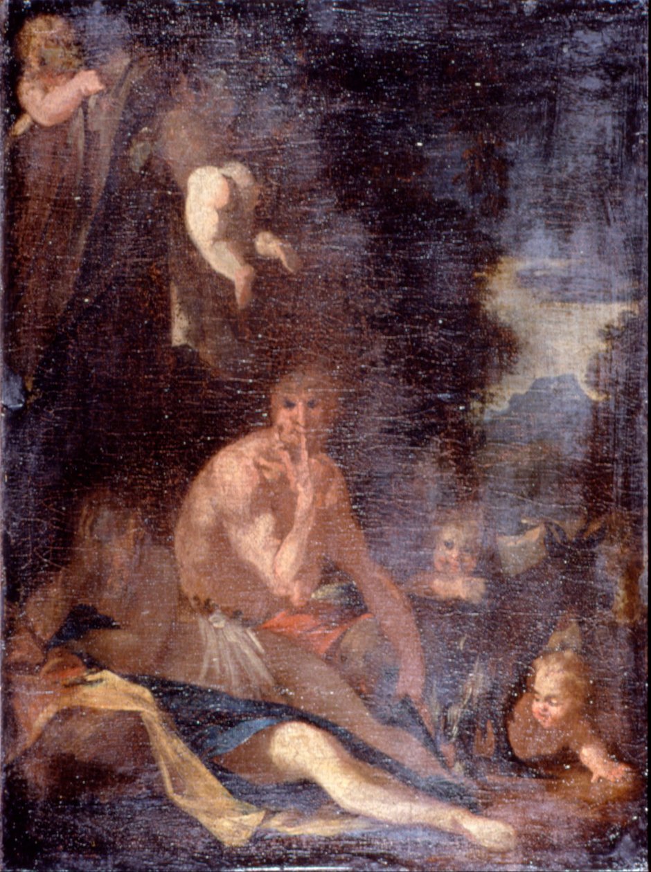 Nymfe og Satyr af Nicolas Poussin