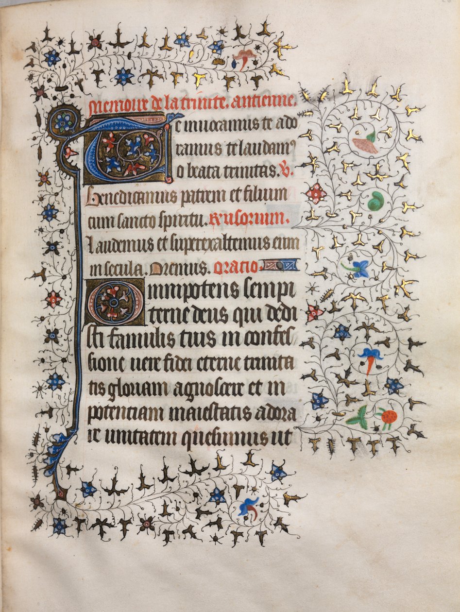 Timebog (Brug af Paris): Dekoreret initial af follower of Boucicaut Master