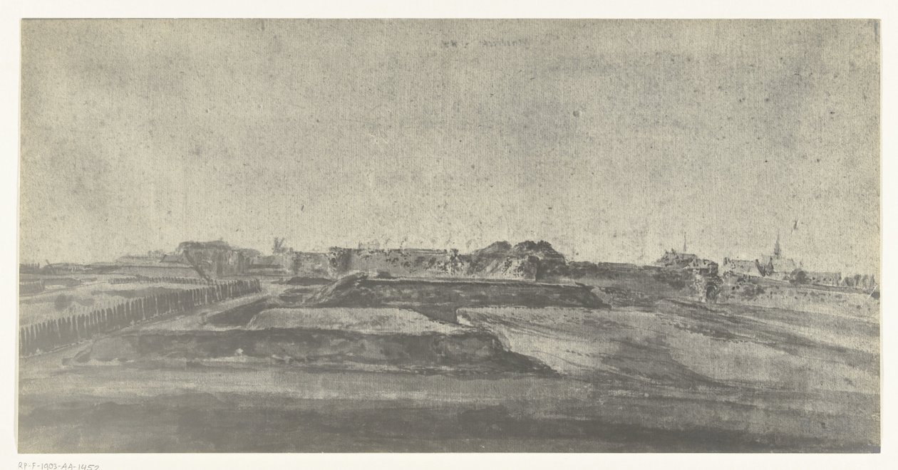 Udsigt over Maastricht, 1672 Fotos af tegninger af den franske invasion af Holland i 1672 af Adam Frans van der Meulen bevaret i Manufacture des Gobelins (serietitel) af frères Moreau