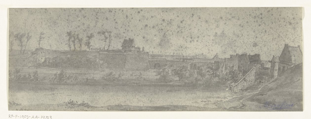 Udsigt over Maastricht, 1672 Fotos af tegninger af den franske invasion af Holland i 1672 af Adam Frans van der Meulen bevaret i Manufacture des Gobelins (serietitel) af frères Moreau