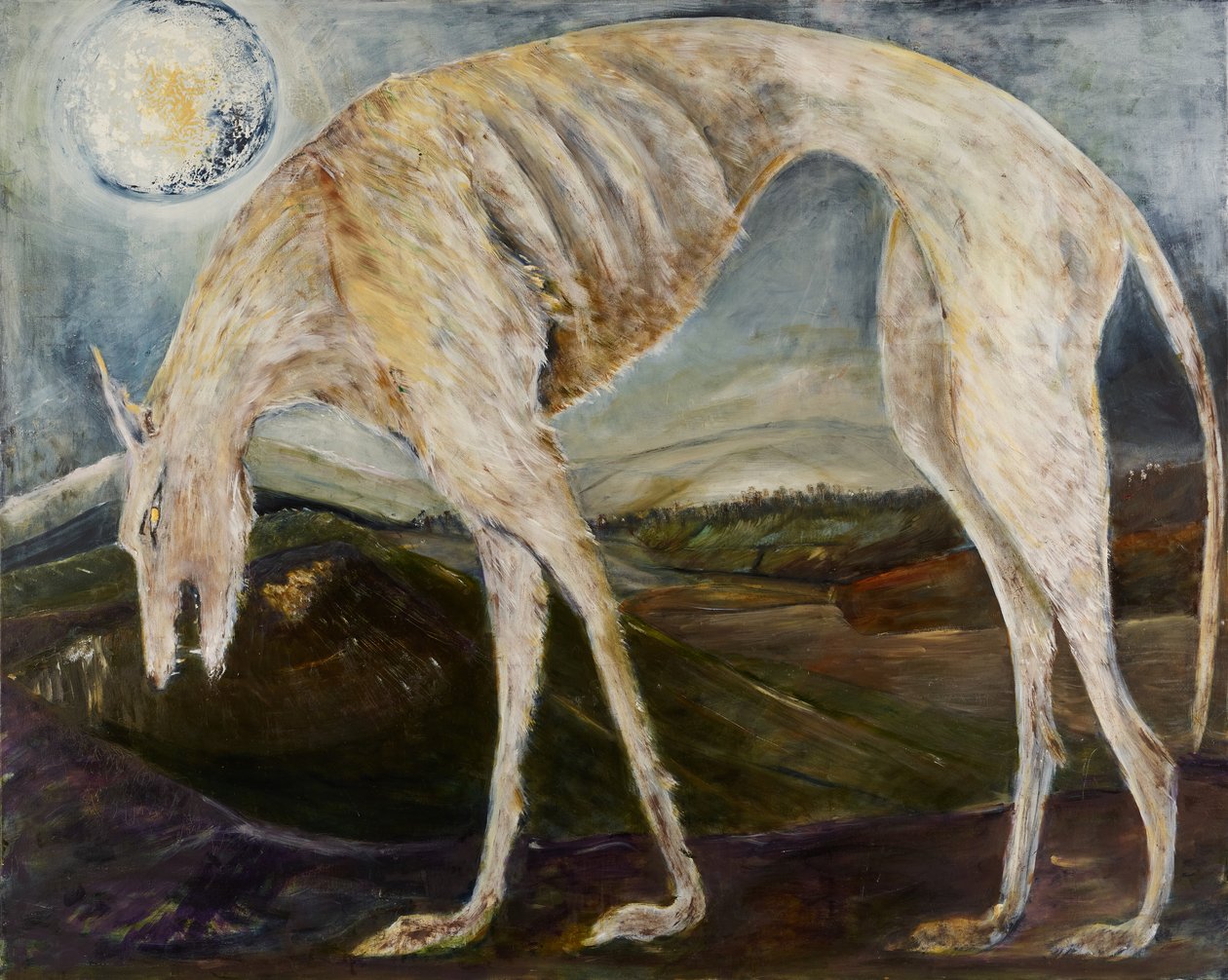 Gothic Hound, 2017 (olie på lærred) af jocasta shakespeare