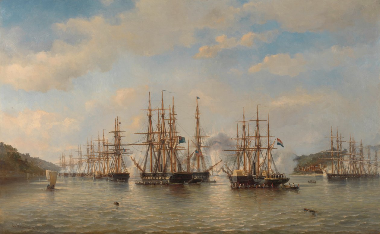 Hollandske, engelske, franske og amerikanske eskadriller i japanske farvande under ekspeditionen ledet af den franske kommandør Constant Jaurès, september 1864 af jonkheer Jacob Eduard van Heemskerck