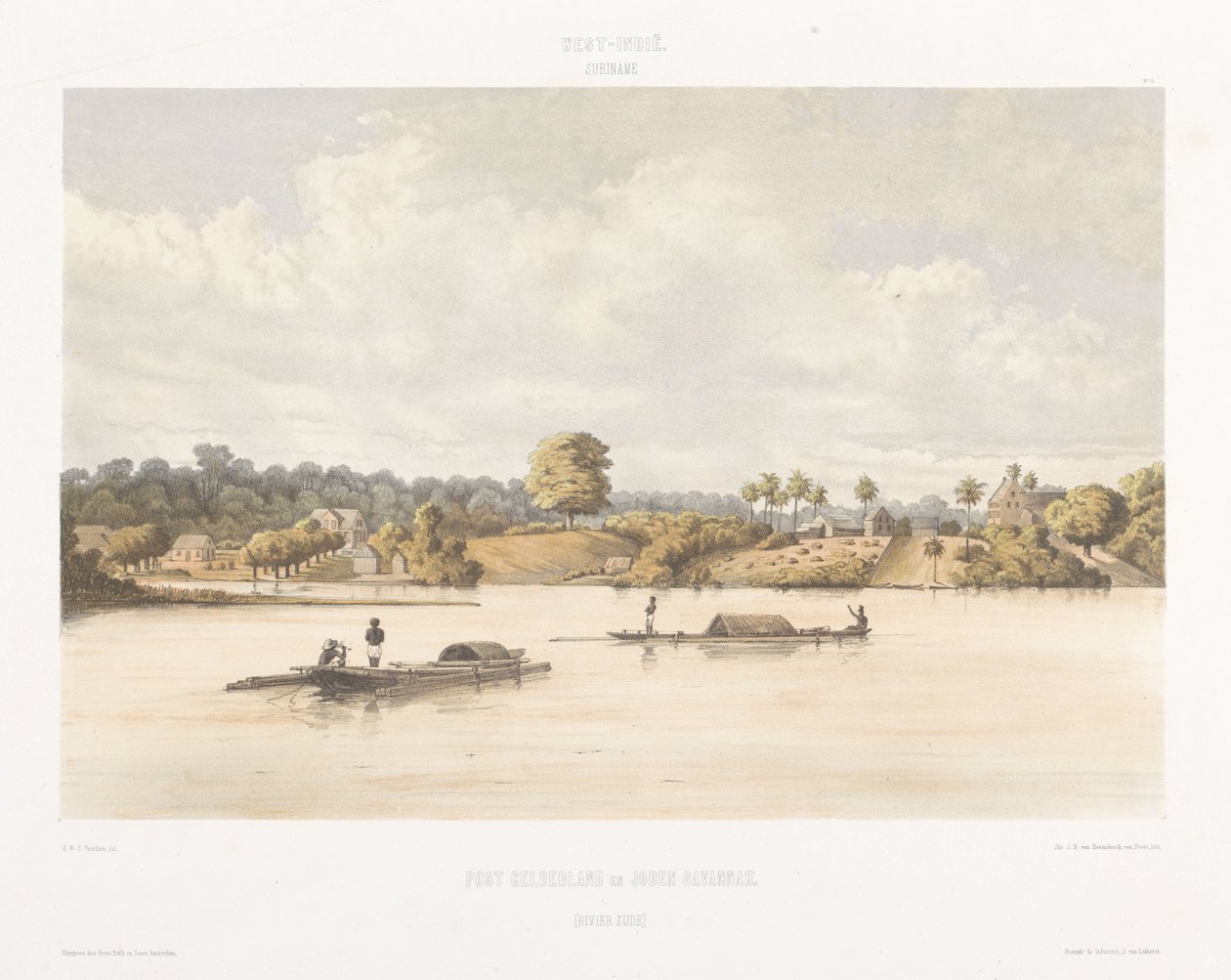 Udsigt over Post Gelderland og jøderne Savannah Udsigt fra Hollands Vestindien (serietitel) af jonkheer Jacob Eduard van Heemskerck