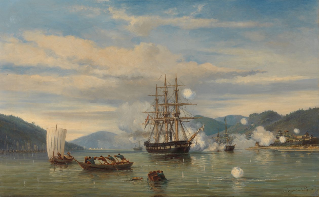 HMS dampdrevet slagskib Medusa åbner Shimonoseki-strædet HMS 