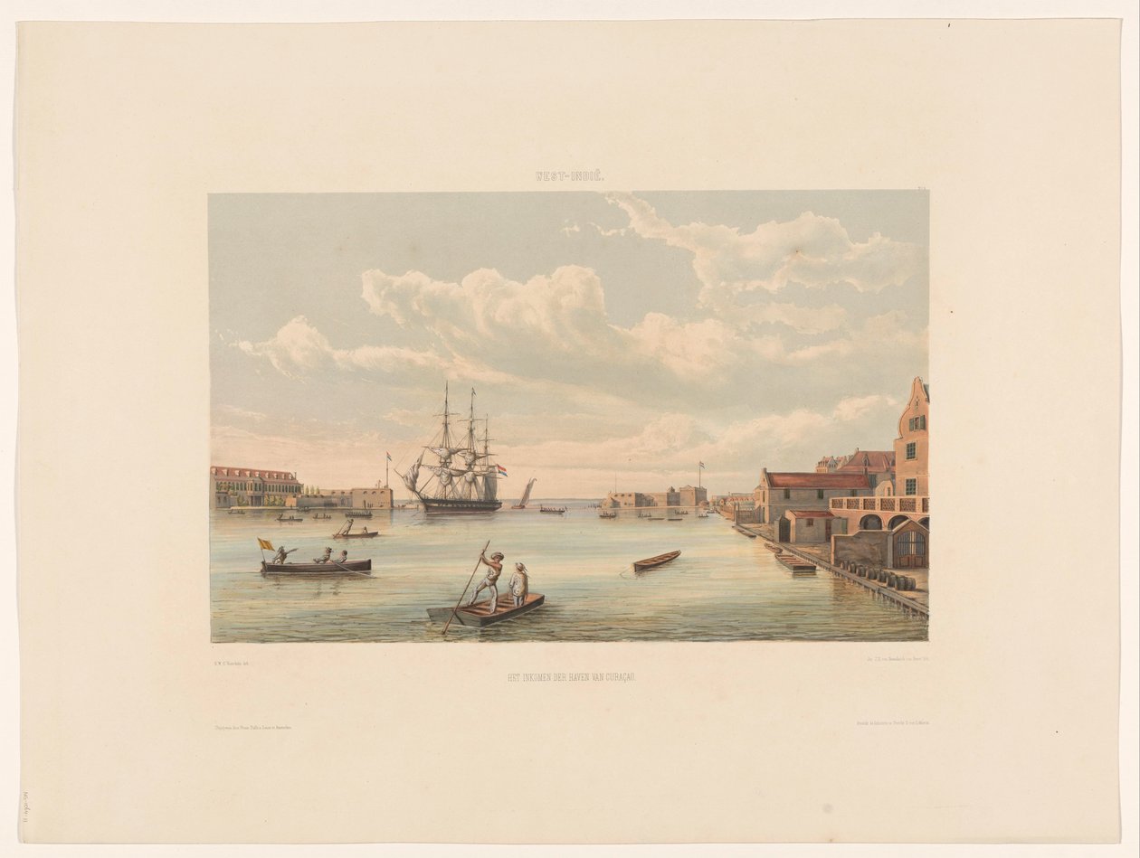 Willemstad Indkomsten for havnen i Curaçao (titel på objektet) af jonkheer Jacob Eduard van Heemskerck