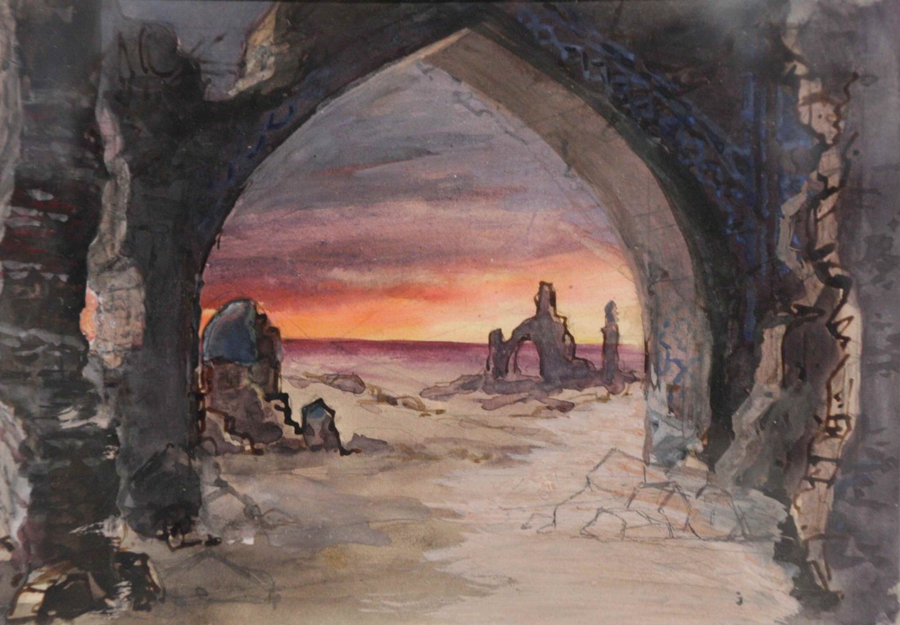 Scenedesign til skuespillet Rupture Grass af E. Goslavsky, 1901 af karl Fyodorovich Valz