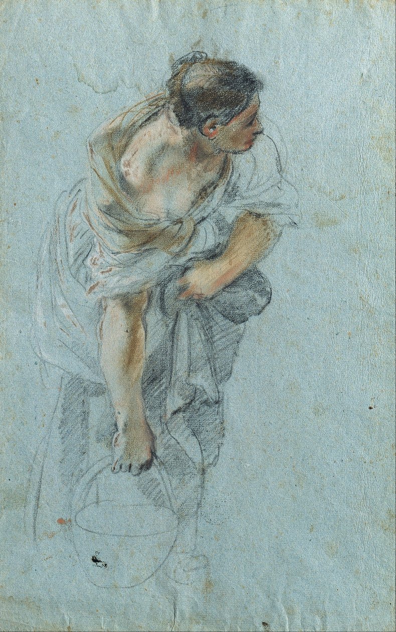 Undersøgelse for en kvindelig figur af known as Borgognone Guglielmo Cortese