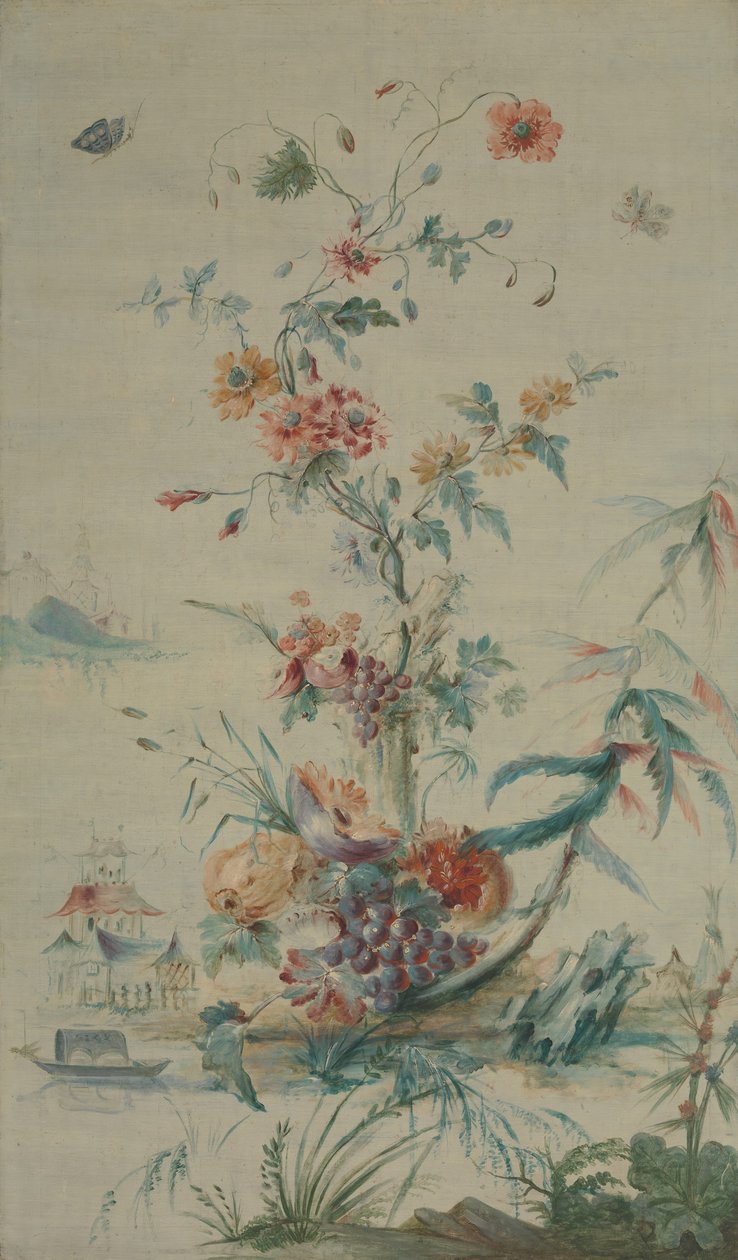 Blomster og Chinoiserie, 1700-tallet. af late 18th century . French Painter