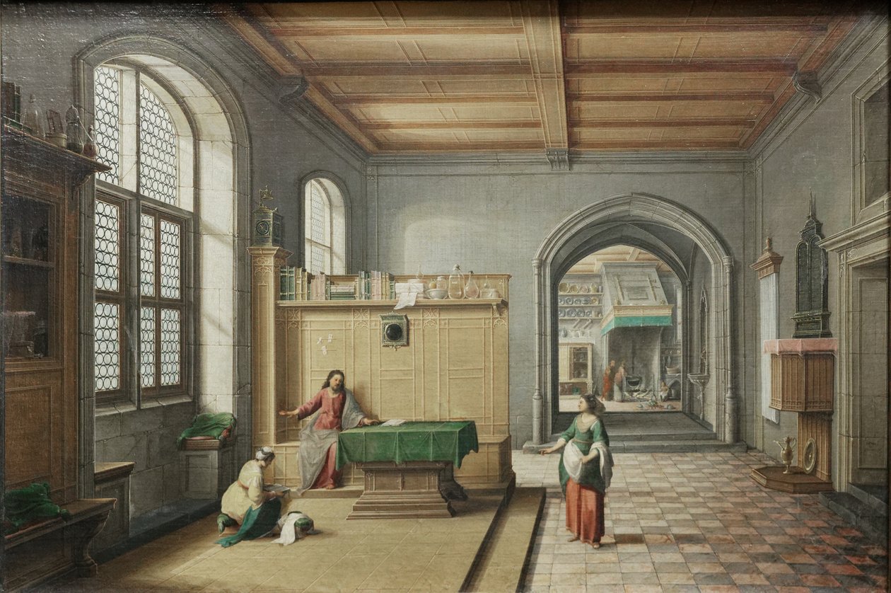 Jesus med Martha og Maria af Hendrik van Steenwyck