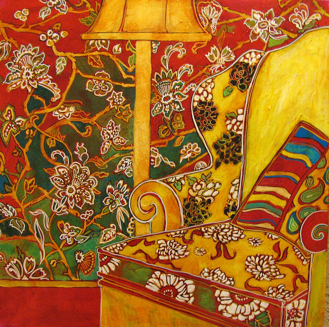 Living room chair, 2016 (blandede medier) af linda arthurs