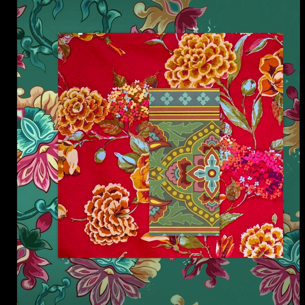MIXED FLORAL COLLAGE, 2018 (blandede medier) af linda arthurs