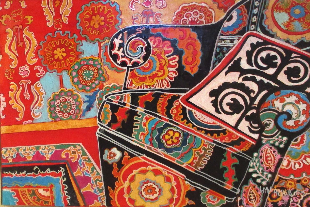 Suzani Decor, 2016 (blandet, akryl, blæk, olie) af linda arthurs