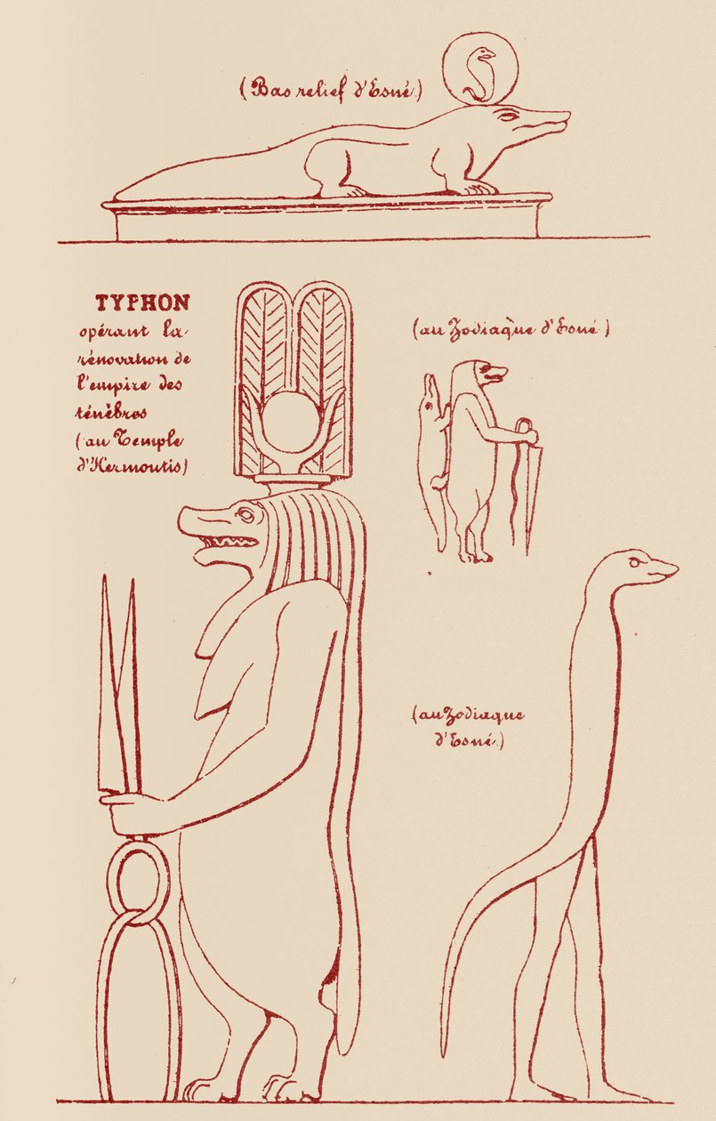 Egyptiske symboler på tyfon af Éliphas after Lévi