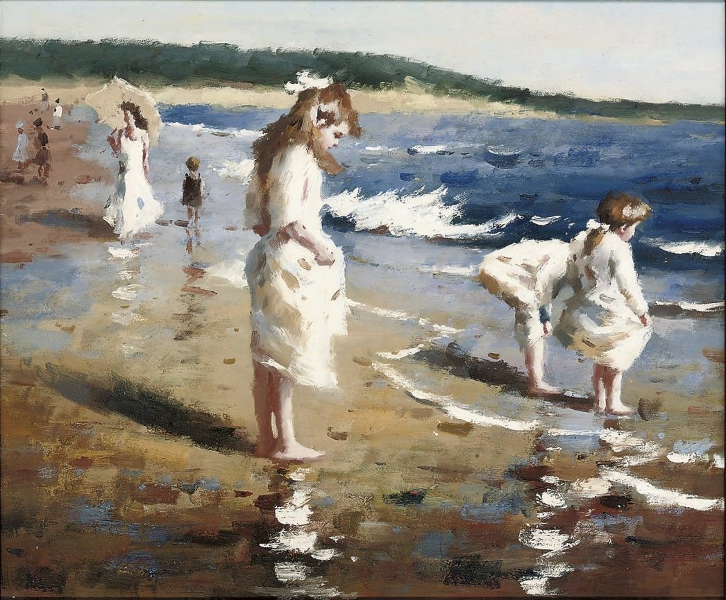En sommerdag på strandennEspanol: En sommerdag på stranden af Joaquín Sorolla