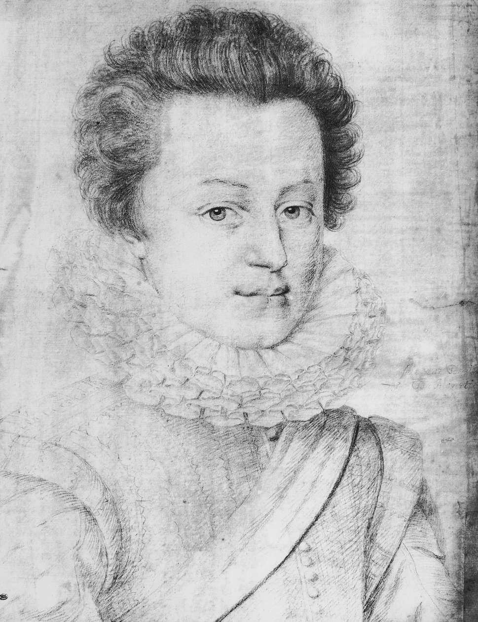 Portræt af Cesar de Bourbon (1594-1665), hertug af Vendome af Daniel Dumonstier or Dumoustier