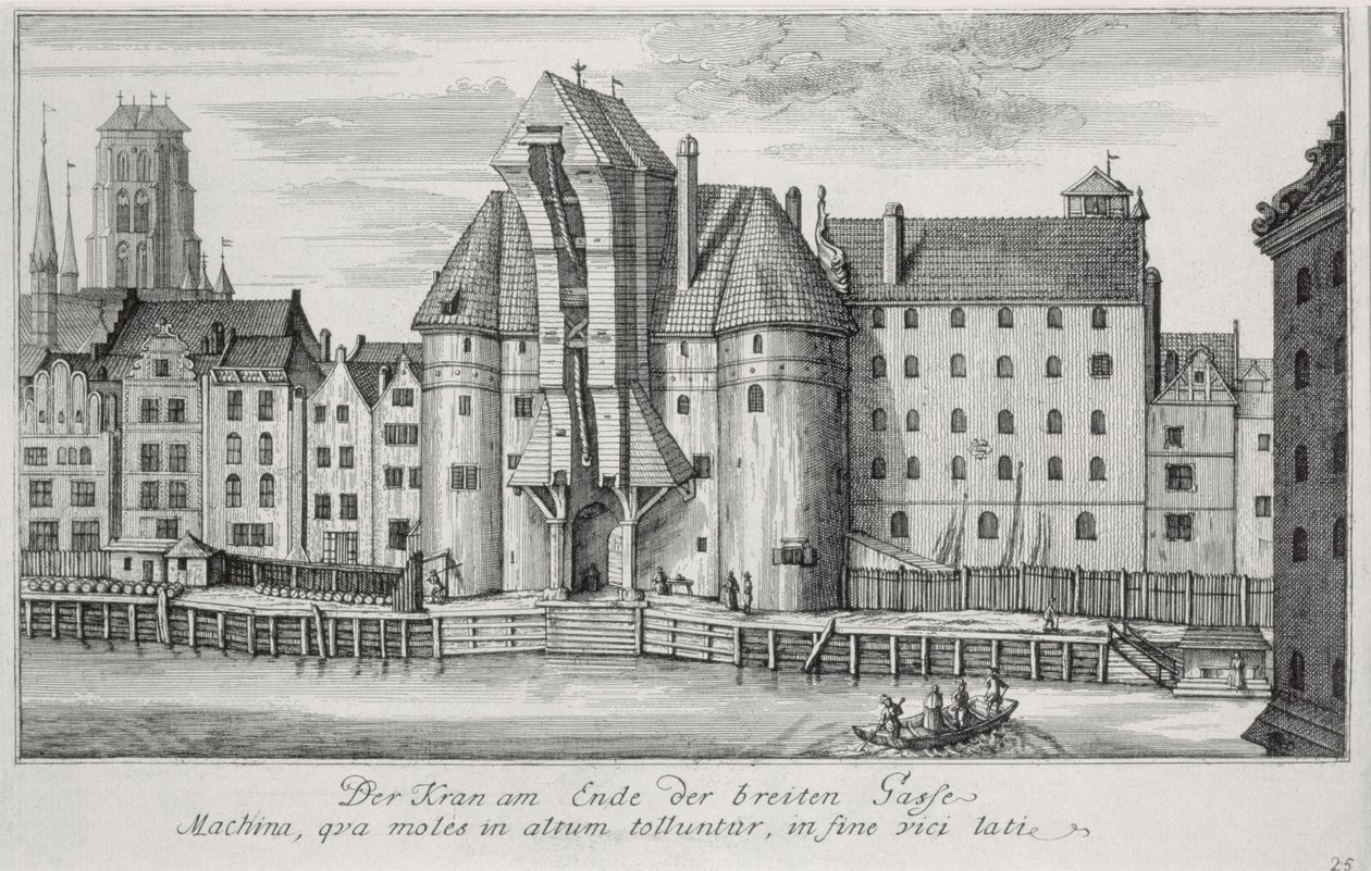 Trane, fra "Fifty Views of Gdansk", graveret af Matthaeus Deisch (1724-89) 1761-65 af Friedrich Anton Lohrmann or Lormann