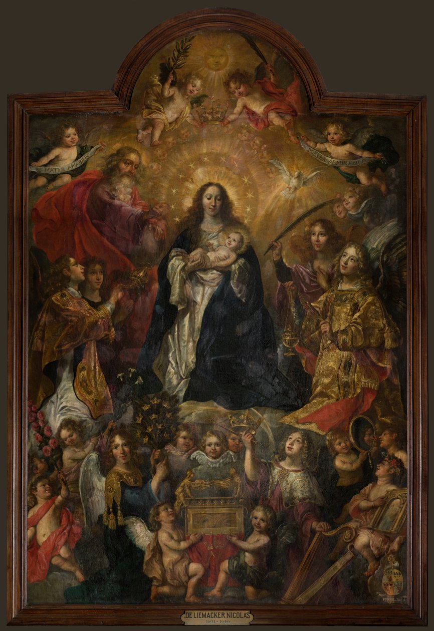 Sognekirke (Saint Walburga Kirke). maleri. Nicolas DeLiemaeckere. af or Liemaecker Nicolaas de Liemakere