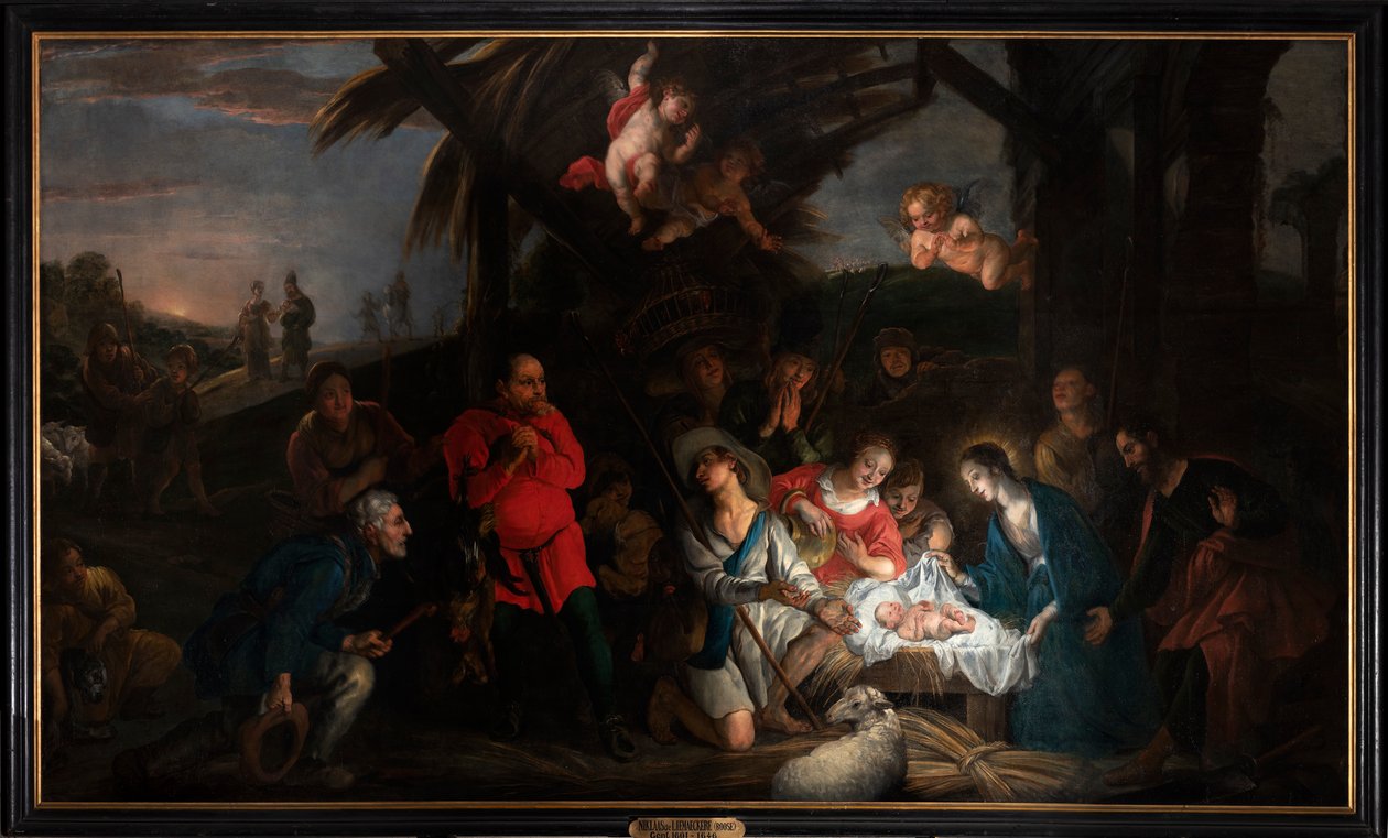Hyrdernes tilbedelse af or Liemaecker Nicolaas de Liemakere