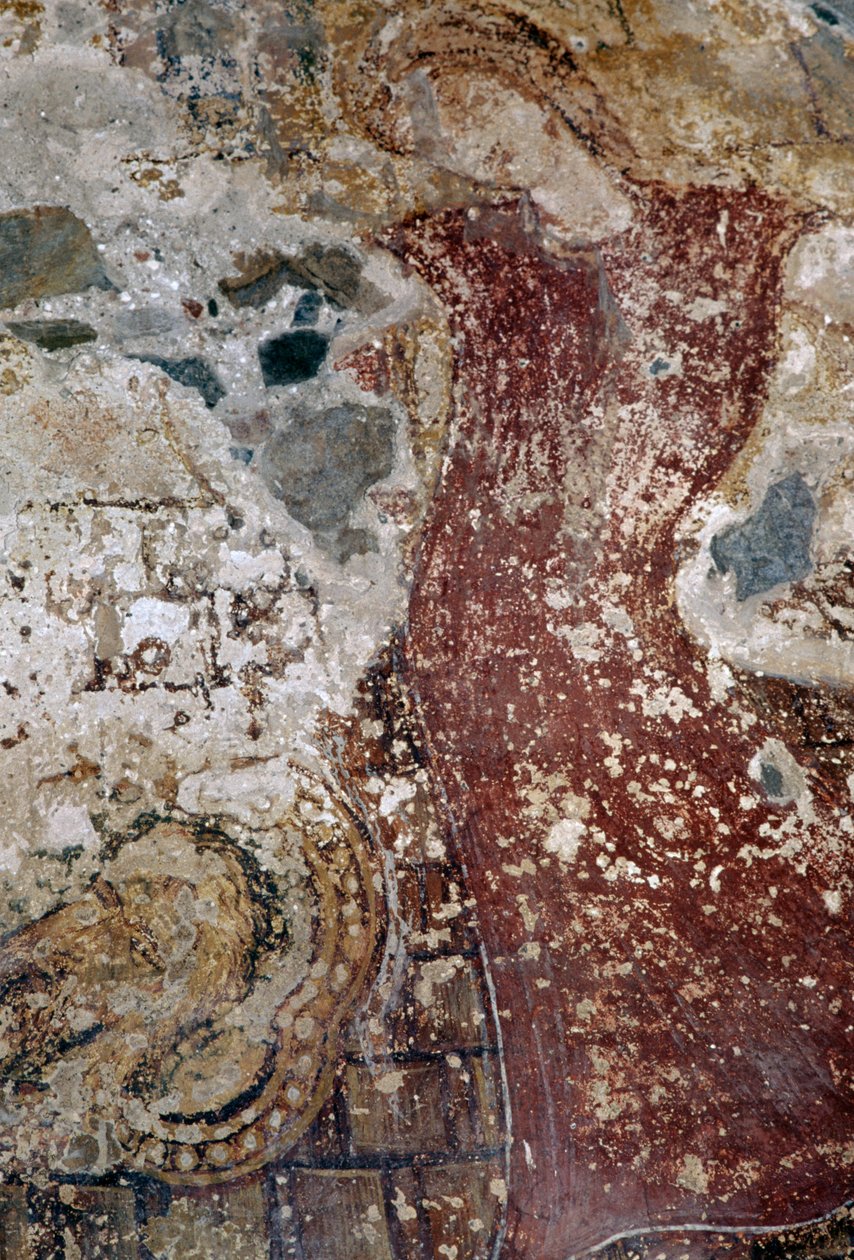 Fresko i den byzantinske kirke Agios Georgios, Vathi, Kreta, Grækenland (foto) af Theodore Charles Ange Coquelin